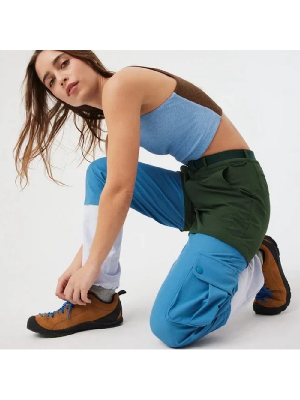 Outdoor Voices Rectrek Zip-Off Pants Small Hunter/River/ Dusty Blue